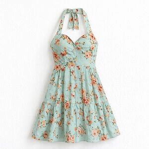 NWT No Boundaries Mint Floral halter dress - Juniors Medium